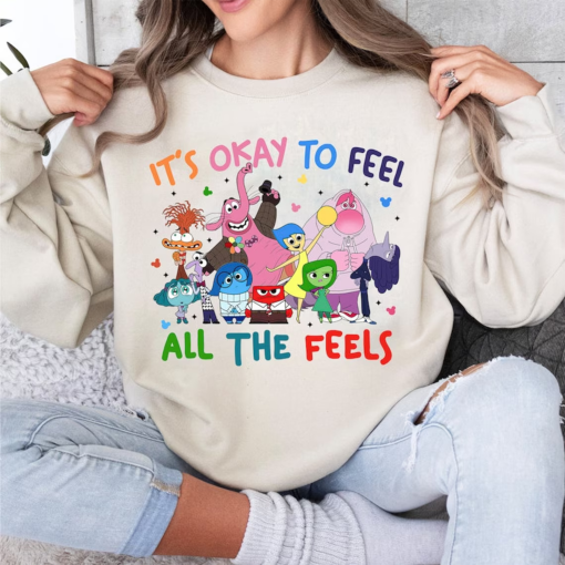 Today I Feel All The Feels Inside Out 2, Inside Out 2 Sweatshirt, Inside out characters Shirt, ,Pixar Inside Out Movie Shirt