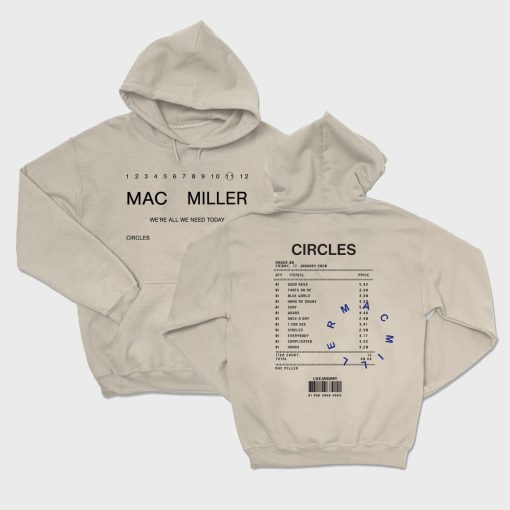 Mac Miller Circles tracklist shirt, Mac Circles shirt