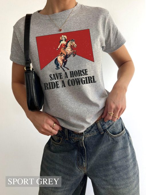 Save A Horse Ride A Cowgirl Shirt, Lesbian Shirt, Subtle Lesbian, LGBT Pride Month, Ally Shirt, Lesbian Cowgirl Gift, Western Rodeo Shirt