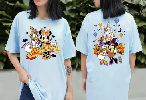 Two-sided Minnie Daisy Besties Disney Halloween Shirt, Mickey’s Not So Scary Halloween Party 2024, WDW Disneyland Castle Girl Trip Halloween