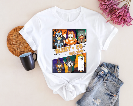 Bluey Halloween Shirt, Trick or Treat Bluey Shirt, Halloween Party Tee, Halloween Bluey Shirt, Bluey and Friends Tee, Bluey Shirt, Halloween