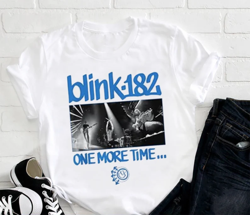 Blink Smile 182 Graphic T-shirt, Blink-182 Band 2024 World Tour Shirt, Blink One More Time Tour, Blink 182 Merch, Blink 182 Fan Gift Shirt