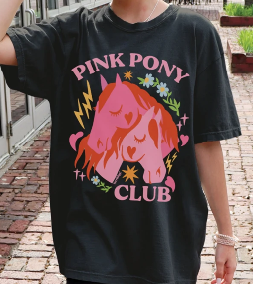 Pink Pony Club T-Shirt, Cute Pride Graphic Tee, Plus Size, Lesbian, Chappell, Midwest, Princess, Gay, Comfort Color, Hot To Go, Terriblay