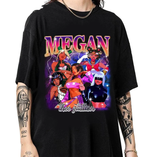 Vintage Megan Thee Stallion 90s Anime Shirt, Megan Cosplay Art Shirt, Stallion Fan Shirt, Unisex Tee, Megan Thee Merch, Hot Girl Summer Tour