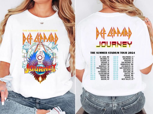 Def-Leppard And Journey Summer Stadium Tour 2024 Shirt, Journey Tour Shirt, Def Leppard Shirt, Rock Music, Def Leppard And Journey Fan Gift