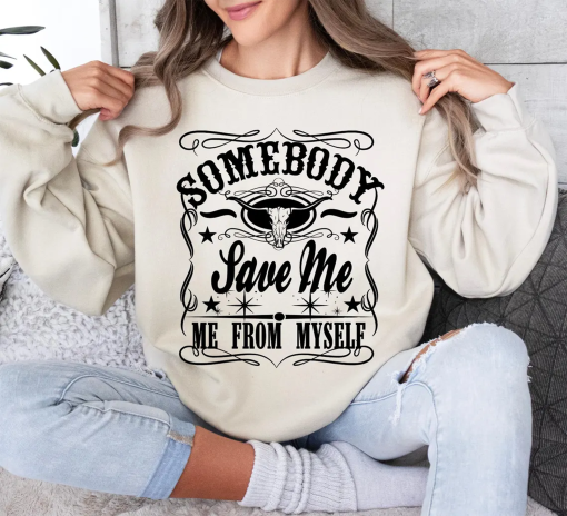 Somebody Save Me From Myself Shirt, Jelly Roll Shirt, Music Shirt, Country Music Outfit, Sweatshirt, Full Size Best Seller