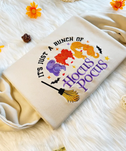 Embroidered Hocus Pocus Witch Sweatshirt, Halloween Witch…