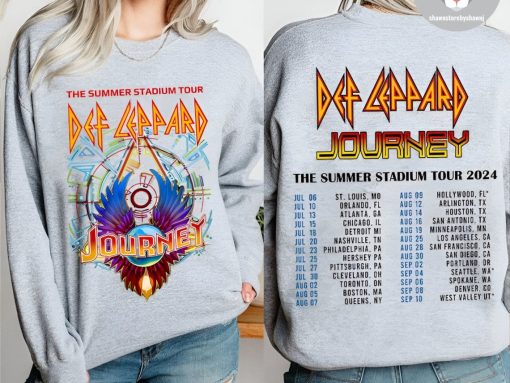 2024 Def Leppard And Journey Summer Stadium Tour Shirt, Def Leppard Fan Shirt, Journey Band Tour 2024 Shirt M47