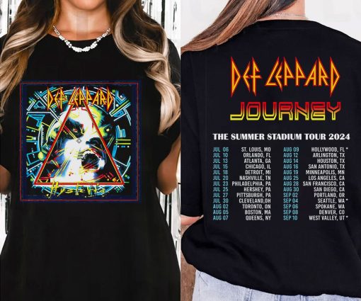 Def-Leppard And Journey Summer Stadium Tour 2024 Shirt, Journey Tour Shirt, Def Leppard Shirt, Rock Music V3, Def Leppard And Journey Fan Gi