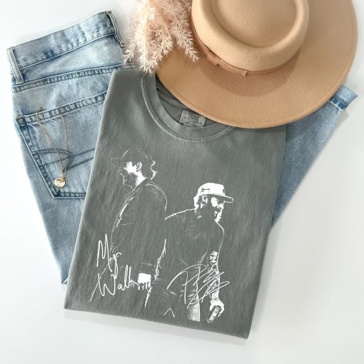 Posty Wallen Morgan Malone Shirt Comfort Colors|From Performance Signed Picture Tee|Posty And Morgan Shirt- I Had Some Help|Country Concert