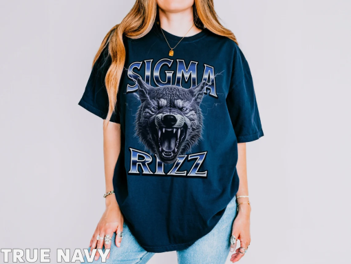 Sigma Rizz T-Shirt, Comfort Colors® Lone Wolf Tee, Funny Trendy Graphic Top, Fierce Wolf Design, Bootleg 90sAesthetic Shirt, Gift for Him