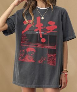 Akira Graphic T-Shirt, Retro Grunge Anime Tee…