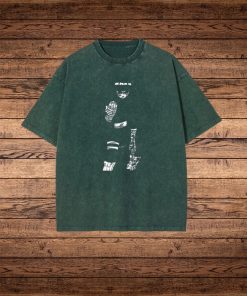 Rock Lee Washed T-Shirt, Retro Oversized Baggy…