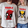 Cartoon Deadpool and Wolverine Shirt, Deadpool 3 Movie Shirt, Graphic Tee for Film Fans, Deadpool & Wolverine Tee, Fun Superhero Mashup Tee