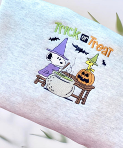 Halloween Snoopy Embroidered Sweatshirt