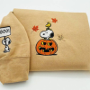 Cowboy Hat Woodstock Embroidered Sweatshirt, Pumpkin Snoopy Hoodie