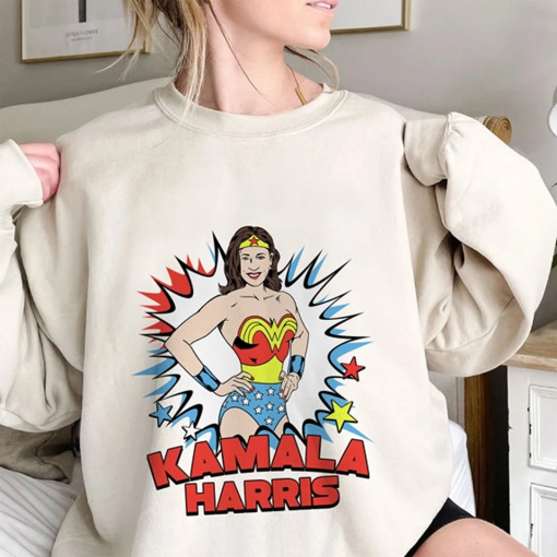 Kamala Harris Wonderr Woman Art Shirt, Kamala Harris Wonderr Woman Shirt, Gift For Woman, Woman Power Tee