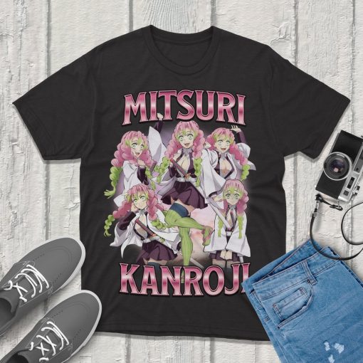 Mitsuri Kanroji Kimetsu no Yaiba Demon Slayer T-Shirt Anime Graphic Tee Vintage Streetwear Unique Design Perfect for Gamers & Anime Fans!