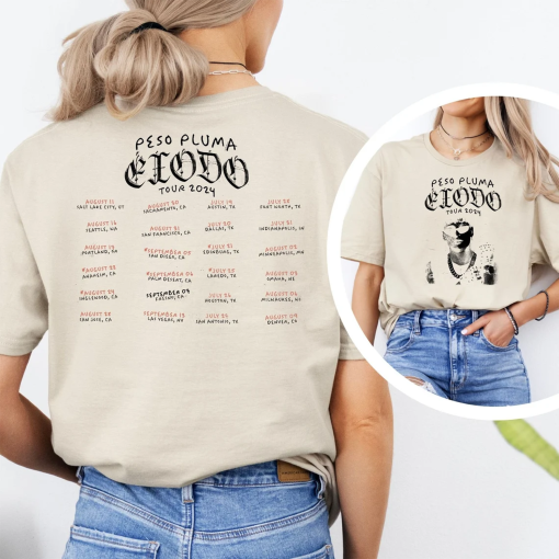 Peso Pluma Exodo Tour 2024 Shirt, Peso Pluma Fan Shirt, Peso Pluma 2024 Concert Shirt, Exodo 2024 Concert Shirt For Fan