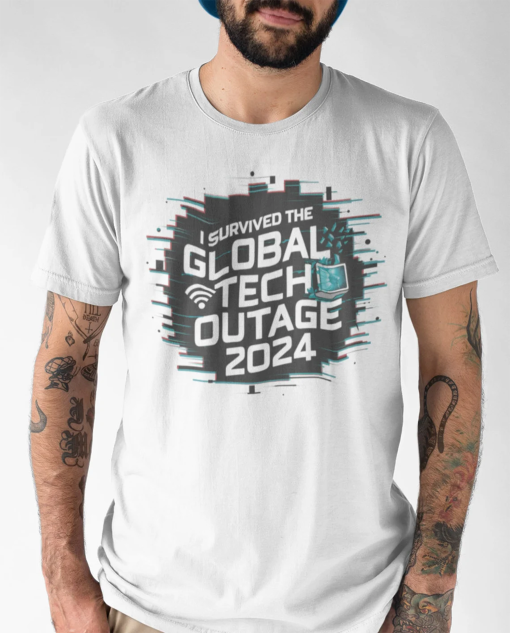 Global Tech Outage Shirt I Survived The Global Tech Outage Shirt Sys Admin Shirt Funny IT Shirt Blue Screen Of Death