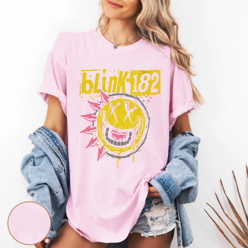 Blink 182 Shirt, Comfort Colors Retro Blink 182 Concert Graphic Shirt, Arrow Smiley Retro Shirt, Vintage Blinks Shirt, Punk Rock