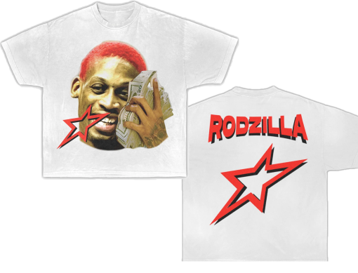 Dennis Rodman Money Talk Star Back Tee Garment-Dyed Shirt Opium, y2k, fashion, streetwear, unisex, men, women, cotton, crew neck, y2k