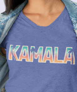 Kamala For President Short Sleeve V-Neck Tee…