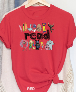 Colorful ‘READ’ Children’s T-Shirt with Favorite Characters,…