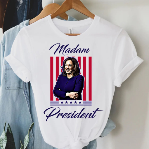 Kamala MADAM PRESIDENT Shirt, Kamala Harris Tee, Kamala Rally Shirt, Presidential Election 2024