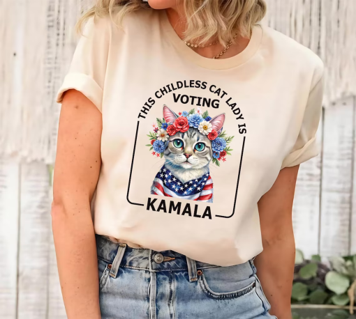 Kamala Harris President 2024 Shirt, Childless Cat Lady Shirt, Kamala Rally Tee, Equal Rights, Election 2024, Unisex Madam President Shirt