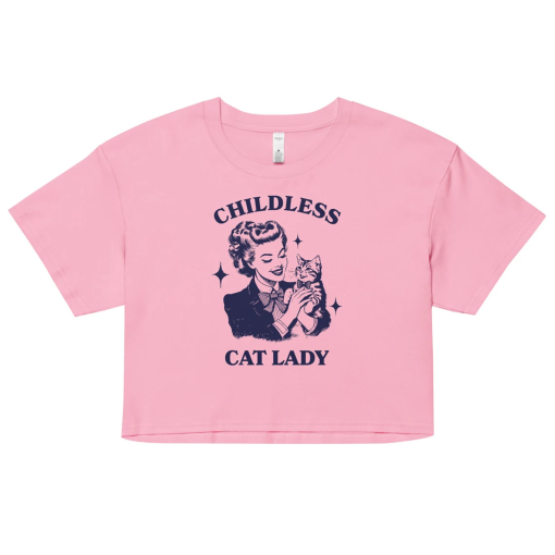 Childless Cat Lady Crop Top Shirt | Kamala Harris 2024