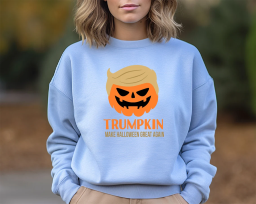 Halloween Trumpkin Make Halloween Great Again Sweatshirt, Family Matching Halloween Sweater, Trendy Halloween, Funny Halloween Crewneck