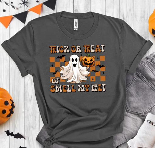 Halloween Shirt, Trick or Treat T-Shirt, Smell My Feet Shirt, Cute Ghost Tee, Pretty Ghost Tee, Halloween Party Tee, Halloween Gift.