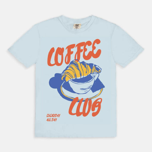 Coffee Club Tee, Foodie Coffee Lover Aesthetic Graphic Tee, Trendy Streetwear Shirt, Comfort colors graphic tee