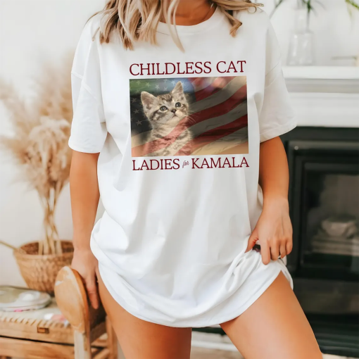 American Flag Cat Lady Kamala Shirt | Childless Cat Ladies Kamala Shirt | Harris 2024 President Shirt | Cat Mom Shirt | Kamala Rally T Shirt