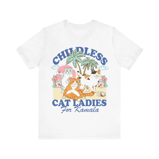 Childless cat lady for kamala | Childless cat lady for harris | kamala coconut tree | suffragette | social democrat | vote blue shirt |