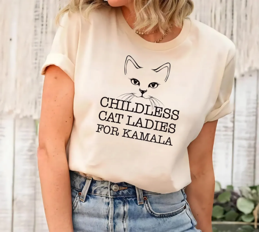 Kamala Harris President 2024 Shirt, Childless Cat Lady Shirt, Kamala Rally Tee, Equal Rights, Election 2024, Unisex Madam President Shirt