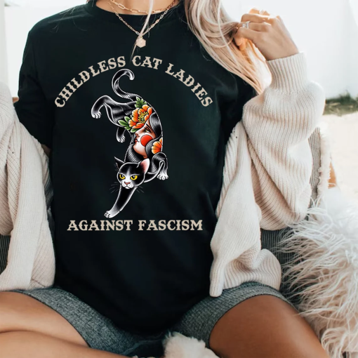 Childless Cat Lady shirt, Rocker Tee, Vote 2024, Feminist Voting Shirt, Anti Republican T-Shirt, Pro Choice, liberal, Fight For Democracy