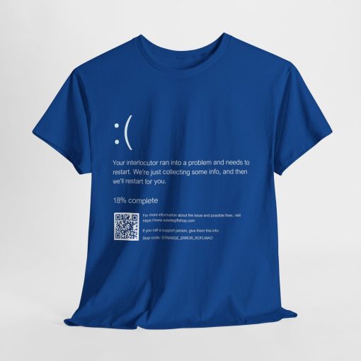 Funny computer death screen shirt original geek present, blue screen of death t-shirt parody global outage tee sysadmin present