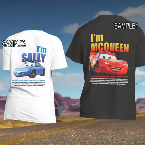 Cars Matching Shirt, L. Mcqueen and Sally Couple T-shirt, Kachow L. Mcqueen, Im Lightning Sally Cars Shirt, Lightning Movie