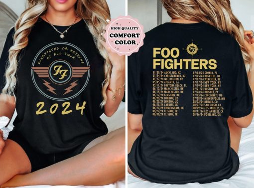 Foo Fighters US Tour 2024 Comfort color Shirt, World Tour Concert T-Shirt, Foo Fighters Fan Shirt, Rock Band Shirt, Foo Fighters World Tour