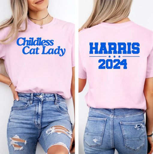 Childless Cat Lady Comfort Color Shirt, Harris 2024, Funny Kamala Shirt, Election 2024, Kamala Harris 2024 Childless Millennial