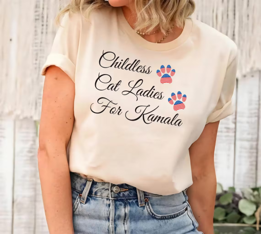 Kamala Harris President 2024 Shirt, Childless Cat Lady Shirt, Kamala Rally Tee, Equal Rights, Election 2024, Unisex Madam President Shirt