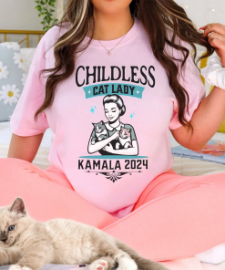 Childless Cat Lady For Kamala shirt, Retro…