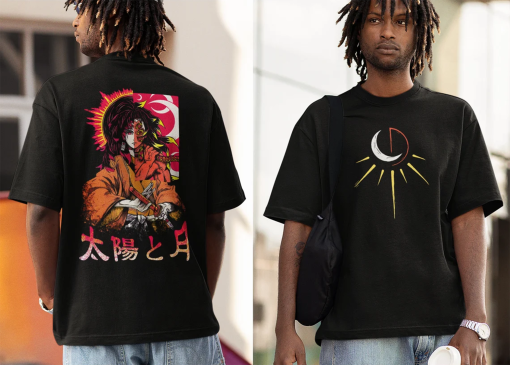 Sun and Moon Shirt Yoriichi Tsugikuni Figure Demon Slayer Tee Demon Slayer Figure Oversize Shirt Demon Slayer Gift