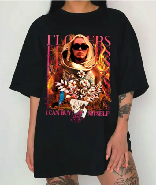 Miley Cyrus Flowers Shirt | I can buy myself flowers | Miley Cyrus Flowers | Miley Cyrus merch | Plastic Hearts | Oversized Unisex t-shirt