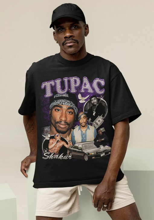 Retro Tupac Shakur Rap Vintage 90s Graphic T-Shirt 2PAC Rap Hip Hop California West Side USA Classic T-shirt TUPAC SHAKUR T-shirt