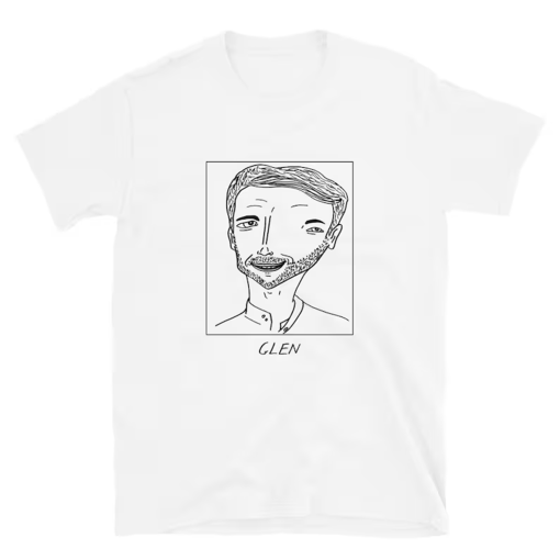 Badly Drawn Celebrities – Glen Powell – Unisex T-Shirt – FREE Worldwide Delivery