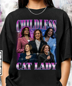 BlvckStyle Kamala President Shirt, Childless Cat Lady…