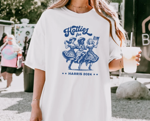 Retro Hotties for Harris Comfort Colors Shirt, Kamala Harris for President 2024, Stop Project 2025, Democrat T-shirt, Election 2024